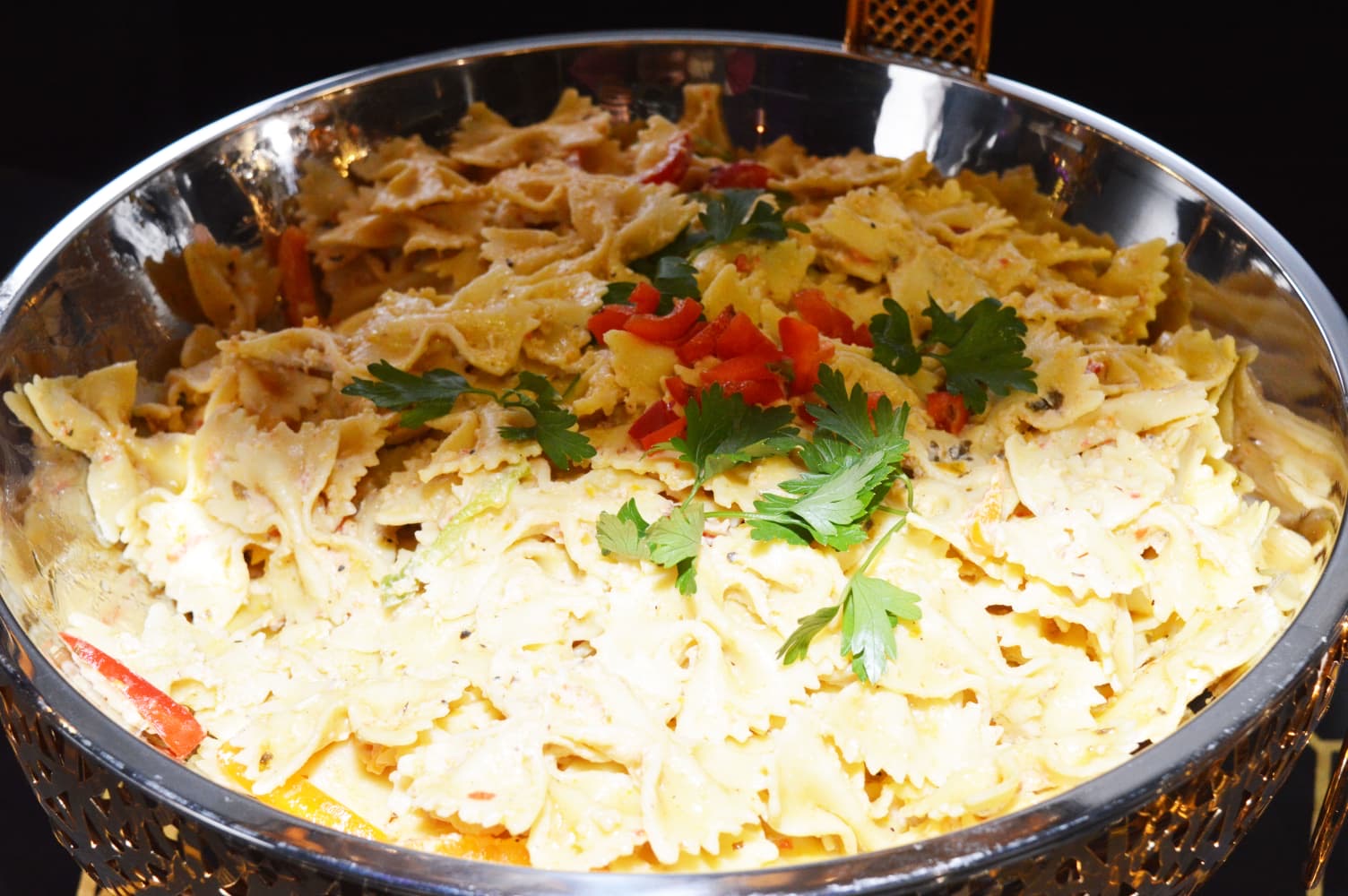 Creamy farfalle pasta